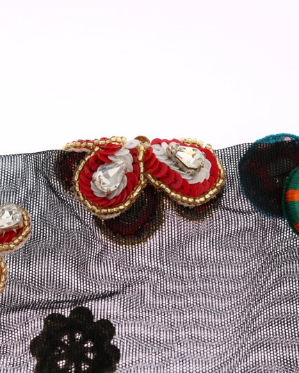 Dolce & Gabbana Black Stretch Carretto Crystal Socks