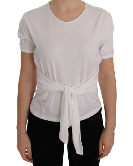 Dolce & Gabbana White Cotton Silk T-Shirt
