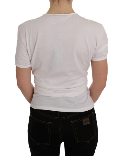 Dolce & Gabbana White Cotton Silk T-Shirt