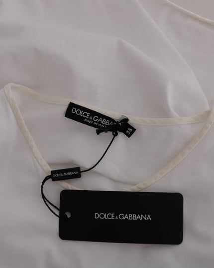 Dolce & Gabbana White Cotton Silk T-Shirt
