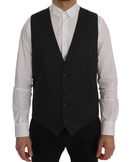 Dolce & Gabbana Gray STAFF Cotton Rayon Vest