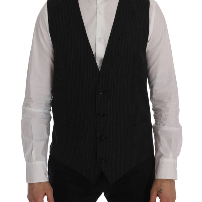 Dolce & Gabbana Gray Wool Stretch Vest
