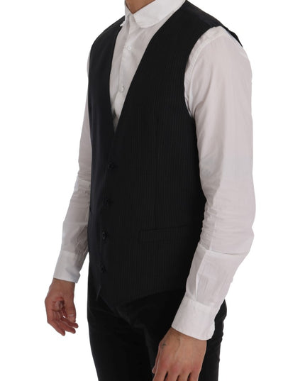 Dolce & Gabbana Gray Wool Stretch Vest
