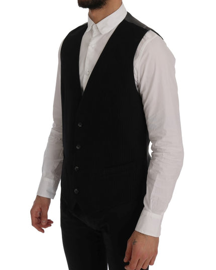 Dolce & Gabbana Black STAFF Cotton Rayon Vest