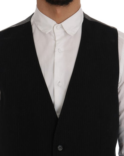 Dolce & Gabbana Black STAFF Cotton Rayon Vest