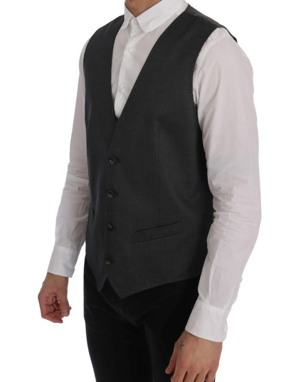 Dolce & Gabbana Gray STAFF Cotton Rayon Vest