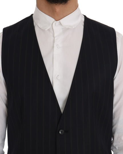 Dolce & Gabbana Blue Wool Stretch Vest