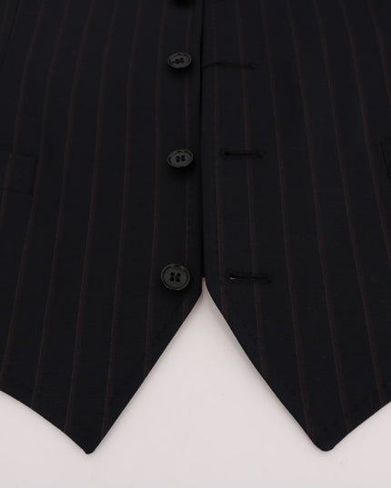 Dolce & Gabbana Blue Wool Stretch Vest