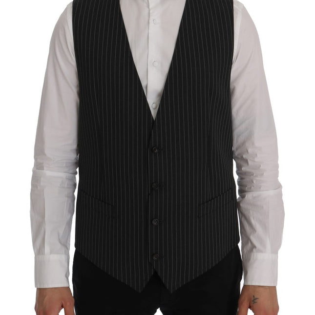 Dolce & Gabbana Gray Wool Stretch Vest