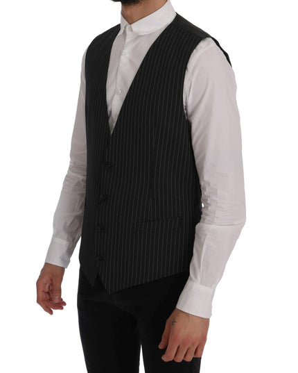 Dolce & Gabbana Gray Wool Stretch Vest