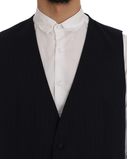 Dolce & Gabbana Blue STAFF Wool Stretch Vest