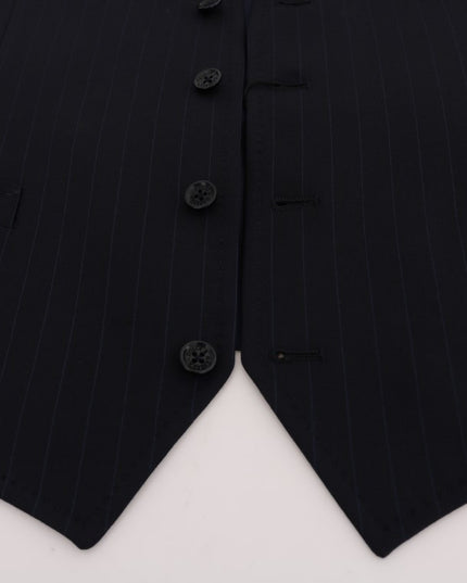 Dolce & Gabbana Blue STAFF Wool Stretch Vest