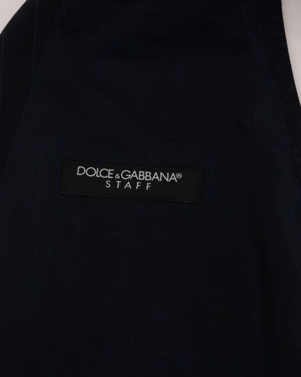 Dolce & Gabbana Blue STAFF Wool Stretch Vest