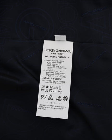 Dolce & Gabbana Blue STAFF Wool Stretch Vest