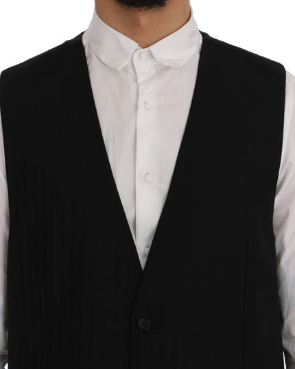 Dolce & Gabbana Black STAFF Wool Stretch Vest