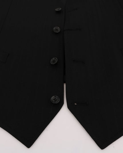 Dolce & Gabbana Black STAFF Wool Stretch Vest