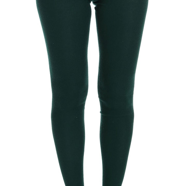 Dolce & Gabbana Green Cashmere Stretch Tights