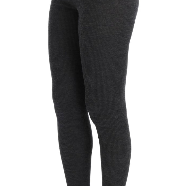 Dolce & Gabbana Gray Wool Stretch Tights