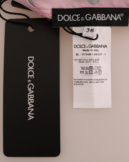 Dolce & Gabbana Pink Polka Dotted Silk Blouse