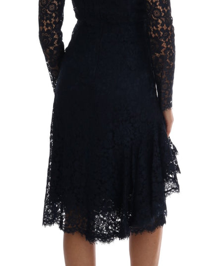 Dolce & Gabbana Blue Taormina Floral Lace Sheath Dress