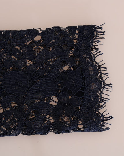 Dolce & Gabbana Blue Taormina Floral Lace Sheath Dress