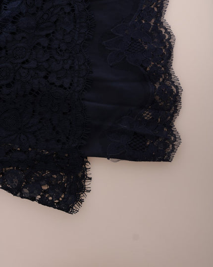 Dolce & Gabbana Blue Taormina Floral Lace Sheath Dress