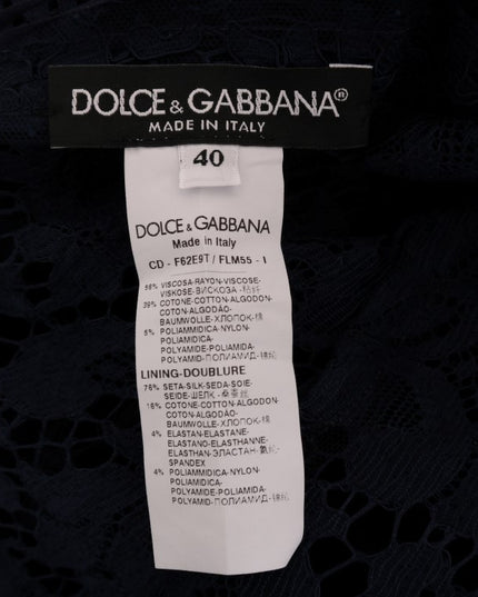 Dolce & Gabbana Blue Taormina Floral Lace Sheath Dress