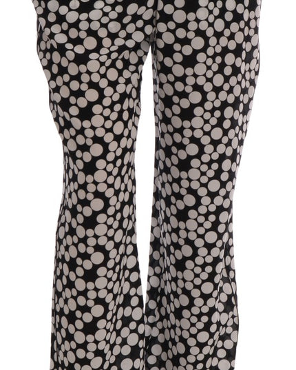 Dolce & Gabbana Black White Polka Dottes Silk Pants