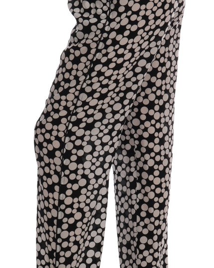 Dolce & Gabbana Black White Polka Dottes Silk Pants