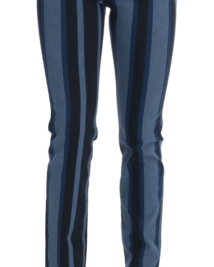 Dolce & Gabbana Blue GIRLY Striped Cotton Jeans