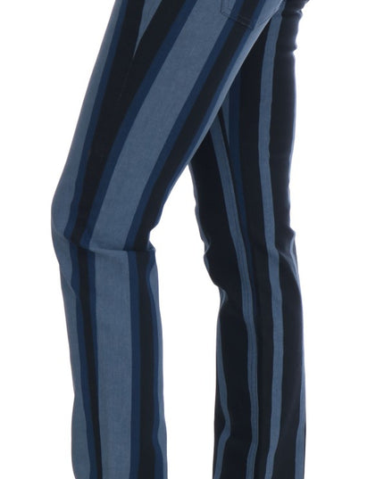Dolce & Gabbana Blue GIRLY Striped Cotton Jeans
