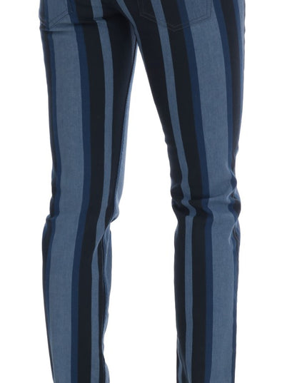 Dolce & Gabbana Blue GIRLY Striped Cotton Jeans