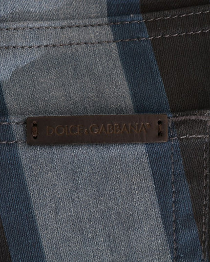 Dolce & Gabbana Blue GIRLY Striped Cotton Jeans