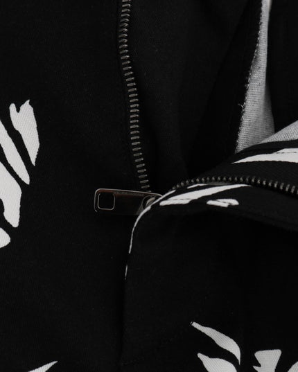 Dolce & Gabbana Black Tree Cotton Stretch Pants