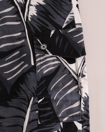 Dolce & Gabbana Gray Banana Leaf Cotton Pants