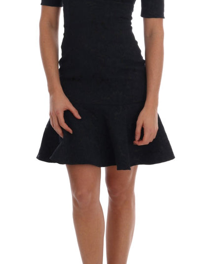 Dolce & Gabbana Black Blue Flare Mini Dress