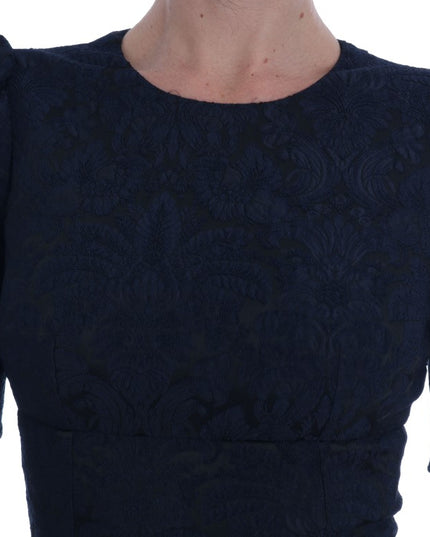 Dolce & Gabbana Black Blue Flare Mini Dress