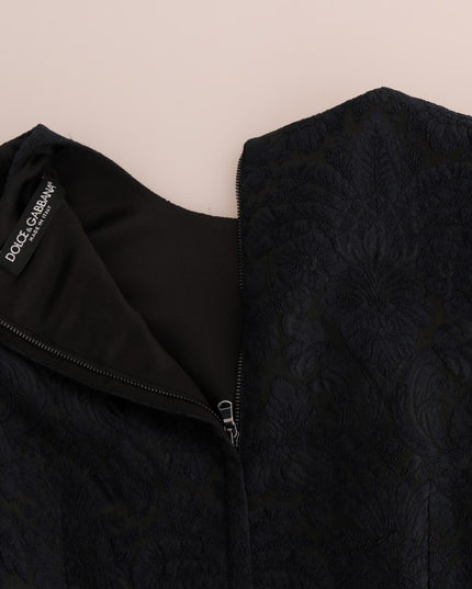 Dolce & Gabbana Black Blue Flare Mini Dress