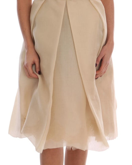 Dolce & Gabbana Gold Silk Crystal Embellished Dress