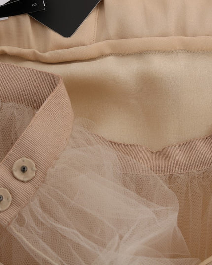 Dolce & Gabbana Gold Silk Crystal Embellished Dress