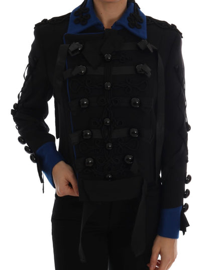 Dolce & Gabbana Black Wool Trench Jacket