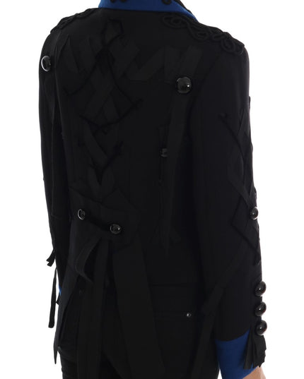 Dolce & Gabbana Black Wool Trench Jacket