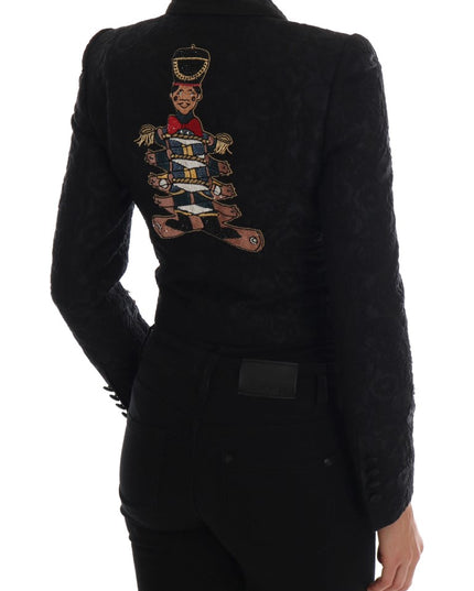 Dolce & Gabbana Black Brocade Blazer Jacket