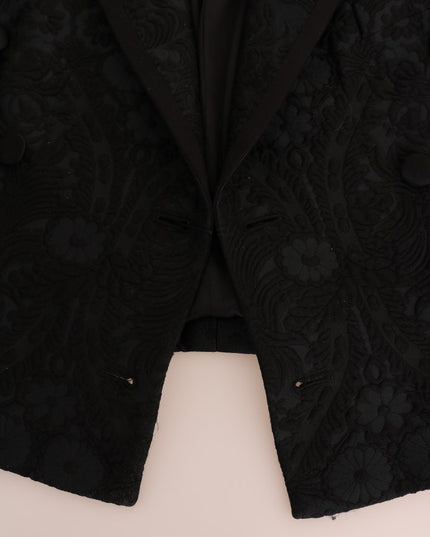 Dolce & Gabbana Black Brocade Blazer Jacket