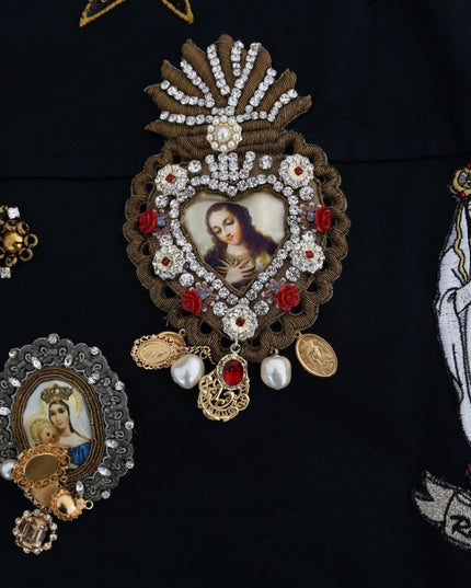 Dolce & Gabbana Blue Crystal MAMMA Sicily Jacket