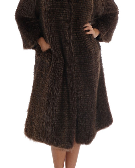Dolce & Gabbana Brown Raccoon Fur Coat Jacket