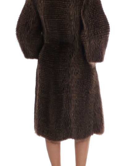 Dolce & Gabbana Brown Raccoon Fur Coat Jacket