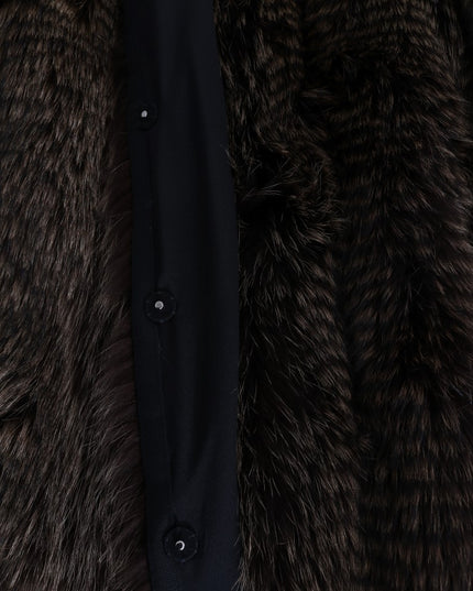 Dolce & Gabbana Brown Raccoon Fur Coat Jacket