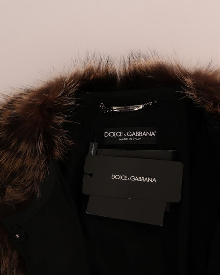 Dolce & Gabbana Brown Raccoon Fur Coat Jacket