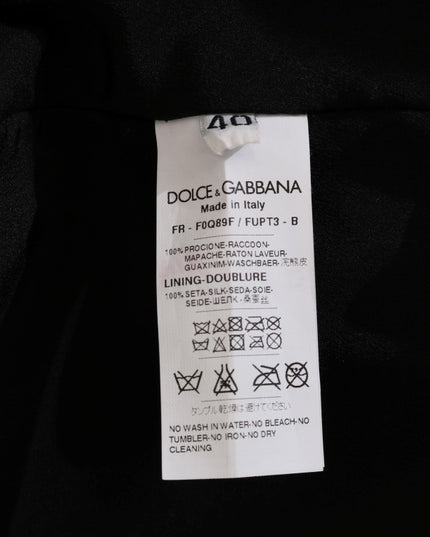 Dolce & Gabbana Brown Raccoon Fur Coat Jacket